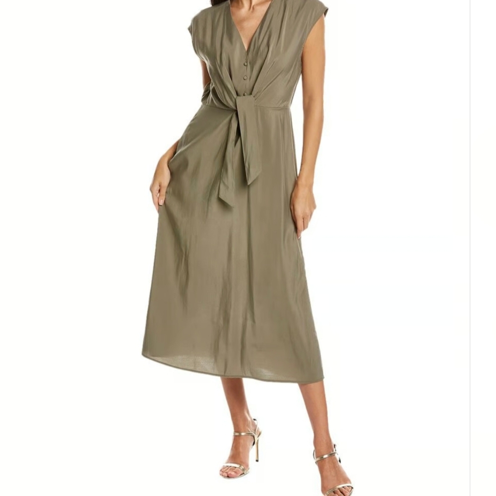 Nwt Julia Jordan Nordstrom Tie Waist Midi Dress Sz 10 Safari Africa Tropical Zoo